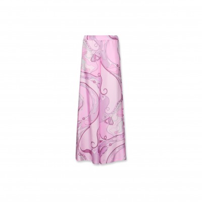 PUCCI PRINTED SILK TWILL PALAZZO PANTS 4URT024U731043